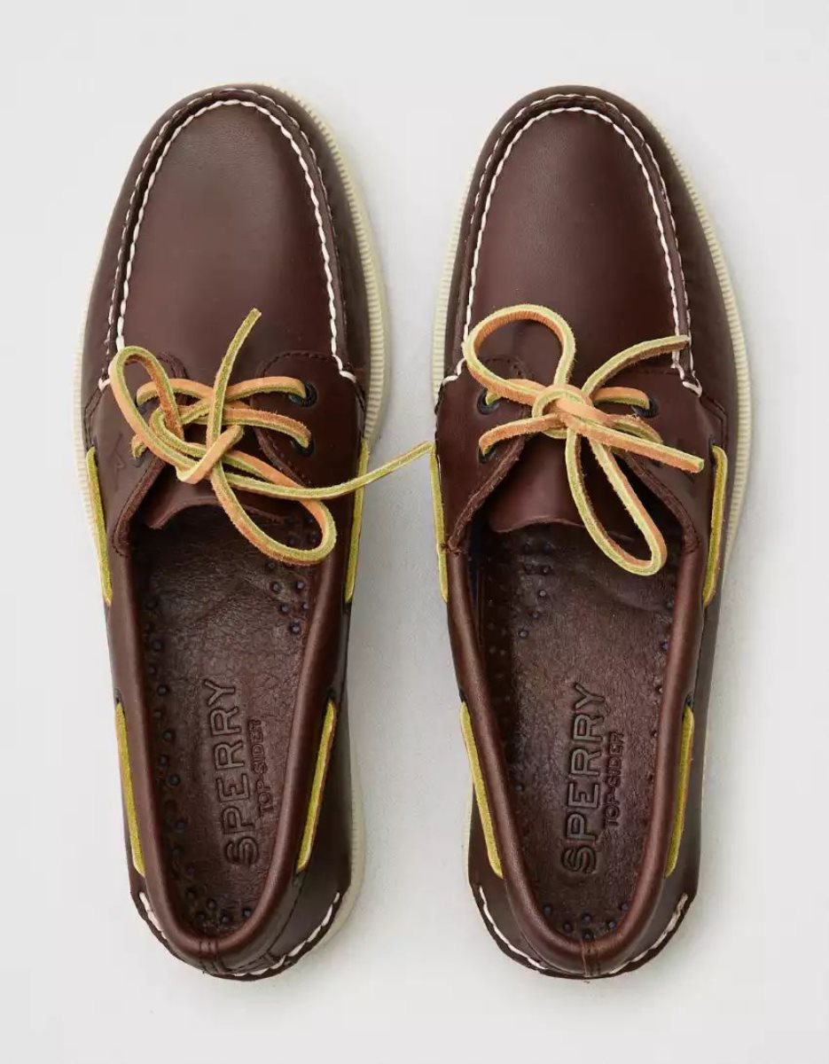 Chaussures Casual American Eagle Sperry Authentic Original Bateau Marron Foncé Homme | TIR-89428205